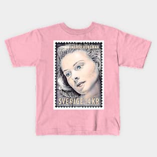 Ingrid Bergman - Swedish Stamp Kids T-Shirt